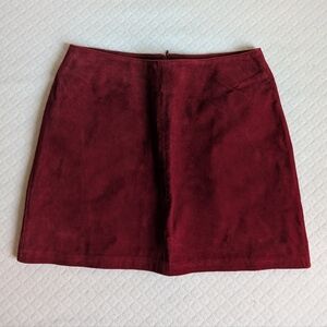 BB Dakota NWT Dead Stock Y2K Red Leather Suede Mini Skirt, size S